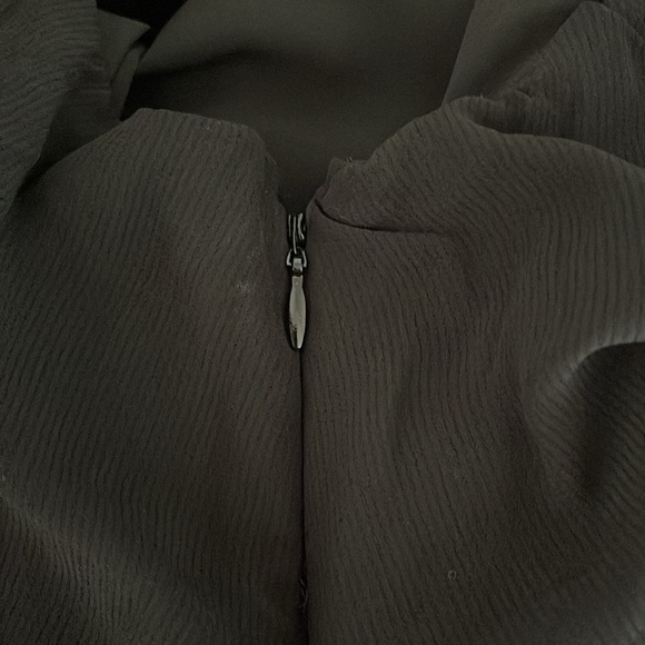 Abercrombie & Fitch NWT Draped Sheer Waist Maxi Dress Black High Neck Crepe M - Picture 7 of 13